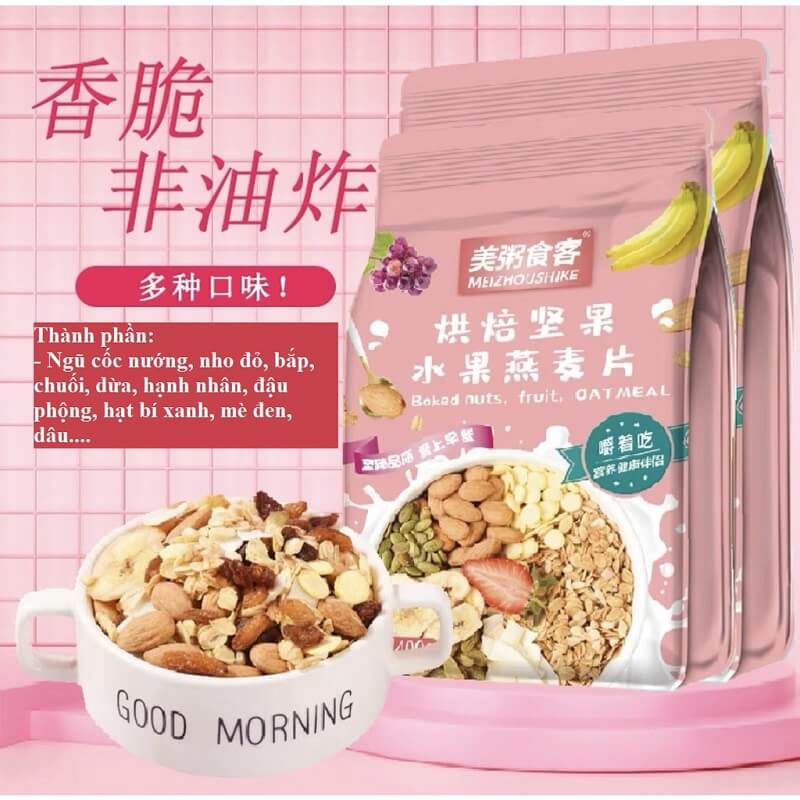 Ngũ cốc ăn kiêng mix hạt, hoa quả MIXED NUTS & MIXED FRUIT OATMEAL